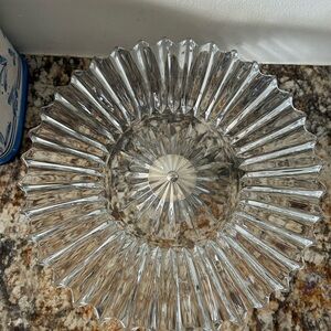 Silver Plated Glass Pedestal Cake Stand Cake plate 11"